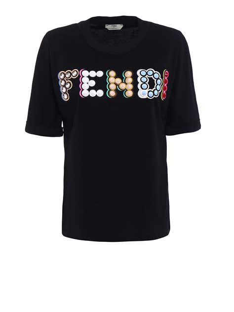 fendi studded t shirt|fendi t shirt women.